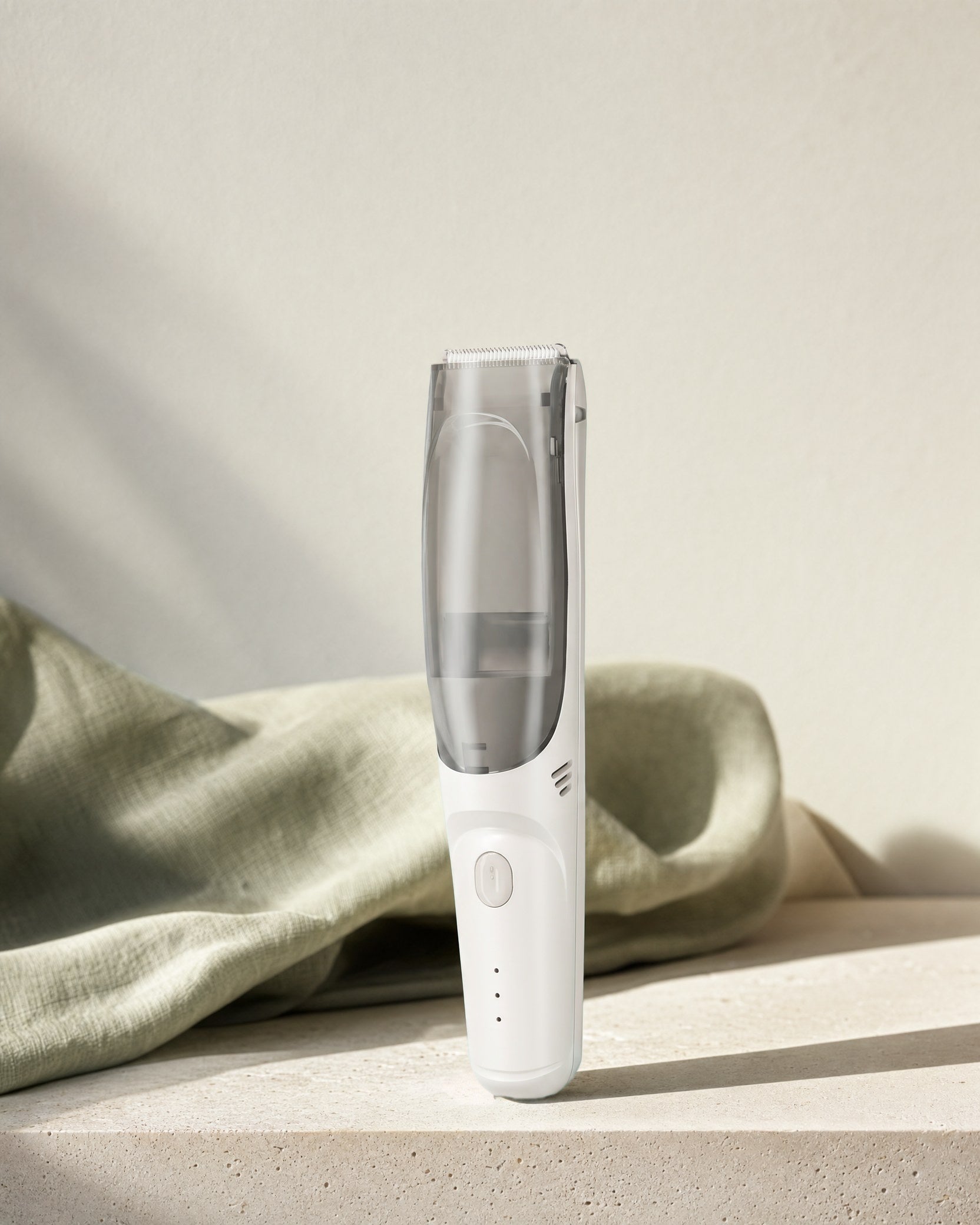 Hushfern QuietClip in White, shown upright against a soft neutral background