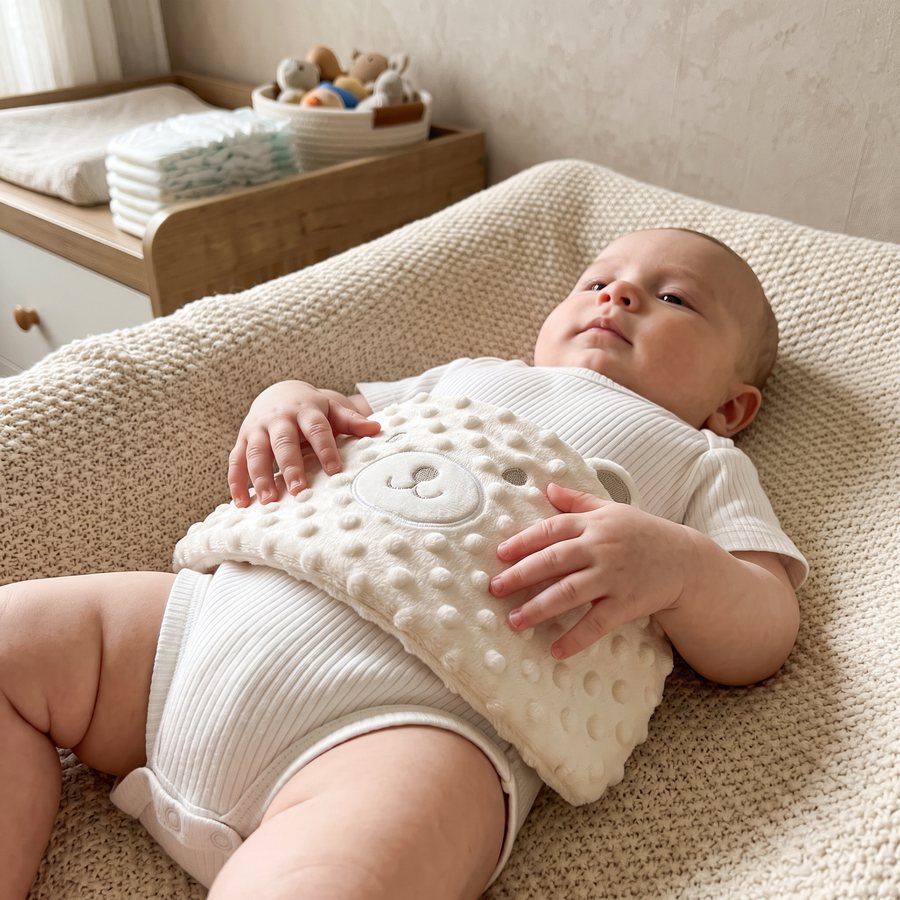 Customer photo of the Hushfern Sootheling colic relief belly band, submitted by Amelia T.