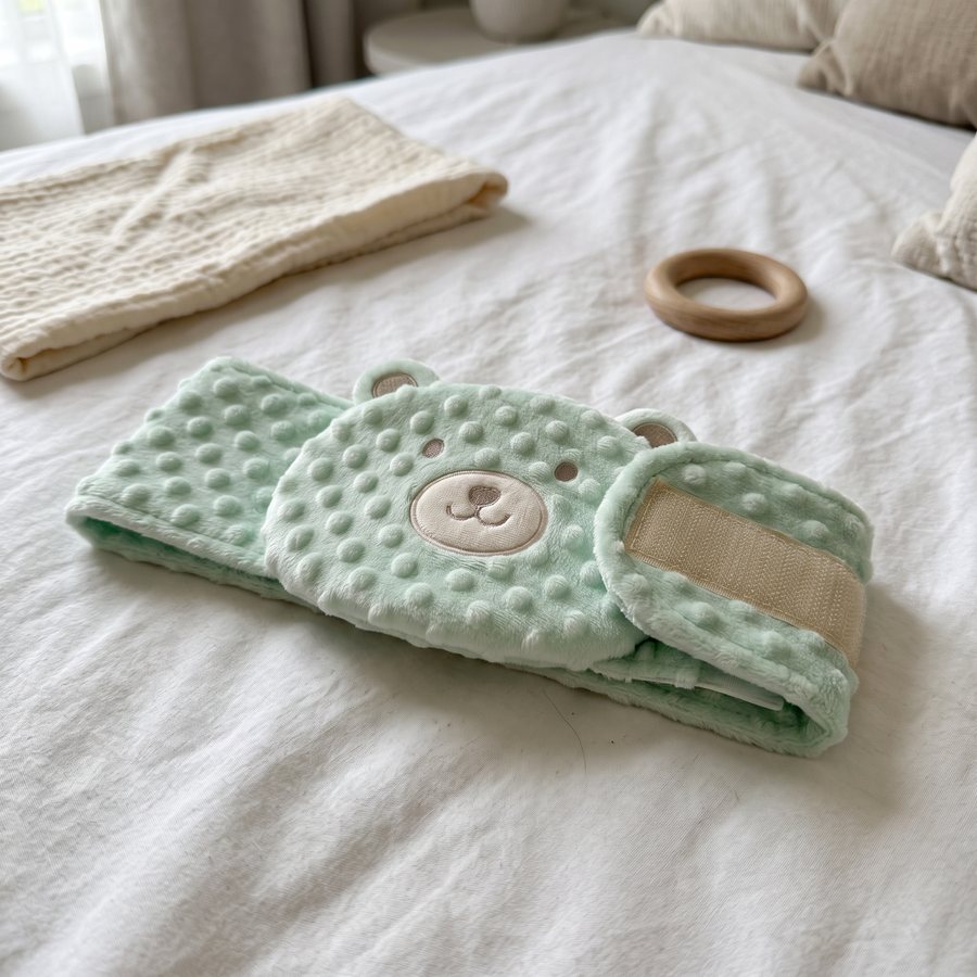 Customer photo of the Hushfern Sootheling colic relief belly band, submitted by Nicole A.