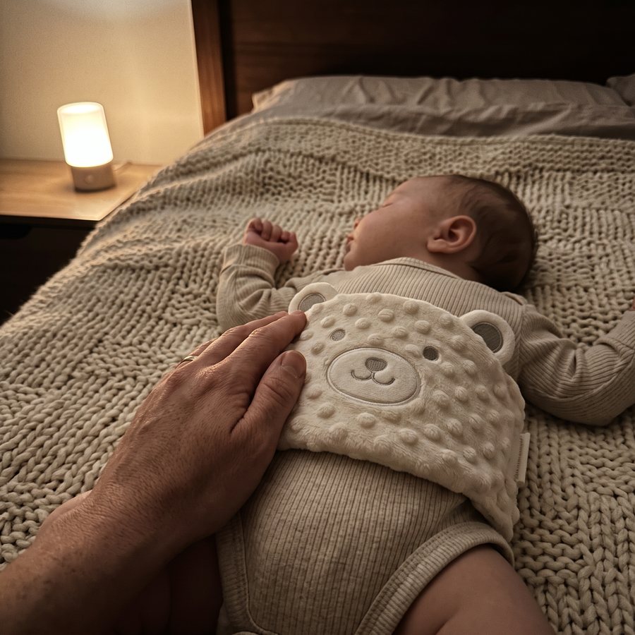 Customer photo of the Hushfern Sootheling colic relief belly band, submitted by Dan H.