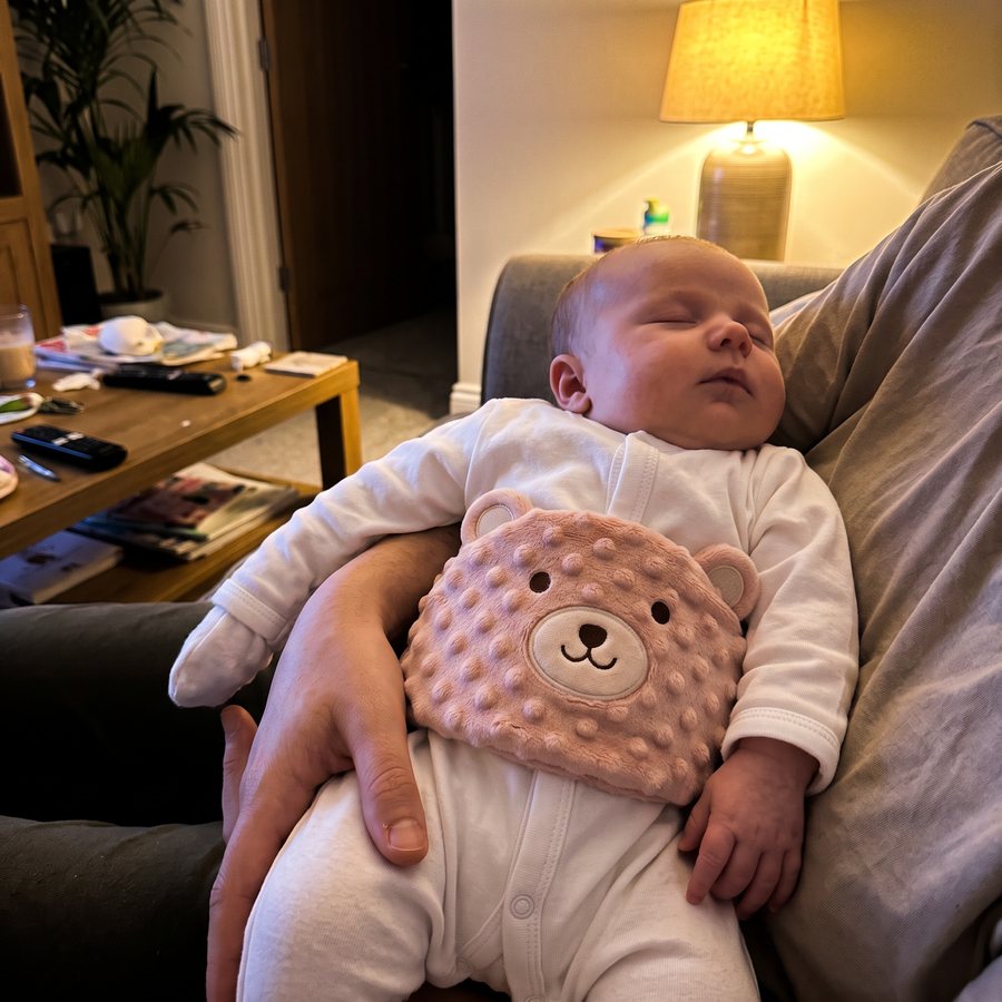 Customer photo of the Hushfern Sootheling colic relief belly band, submitted by Nadia S.