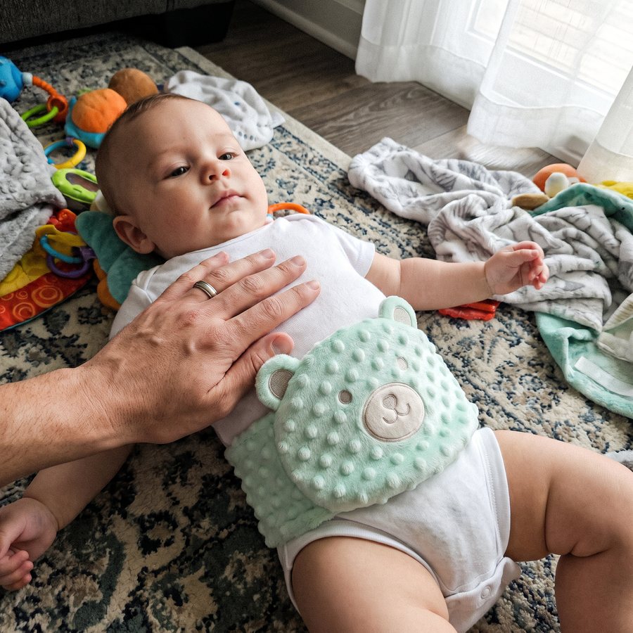 Customer photo of the Hushfern Sootheling colic relief belly band, submitted by Rachel T.
